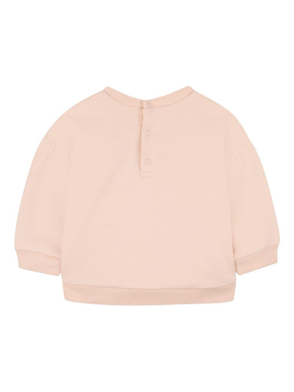 Felpa per neonata Chloé Kids rosa con dettaglio logo C20913 46J CHLOE' KIDS 