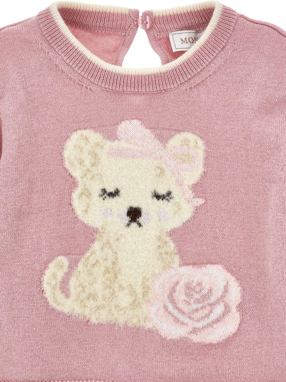 Maglione per neonata Monnalisa Kids rosa con motivo ricamato 39H605 8060 094F MONNALISA KIDS 