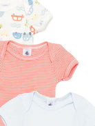 Set tre body Petit Bateau multicolore con scollo rotondo A0FQD 00 PETIT BATEAU KIDS 