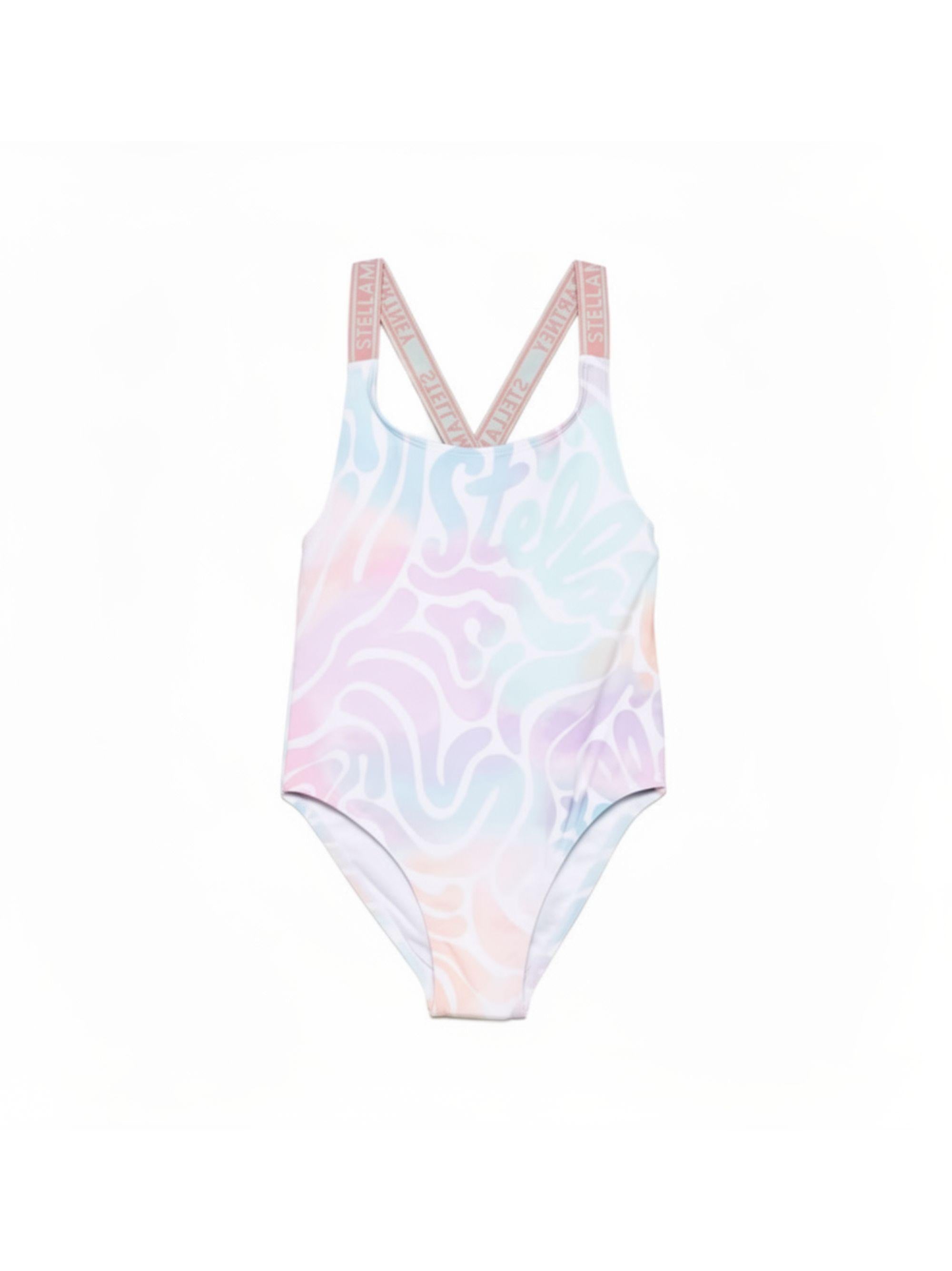 Costume da bagno per bambina Stella McCartney Kids multicolore con logo all-over TYCA99 Z3448 999MC STELLA McCARTNEY KIDS 