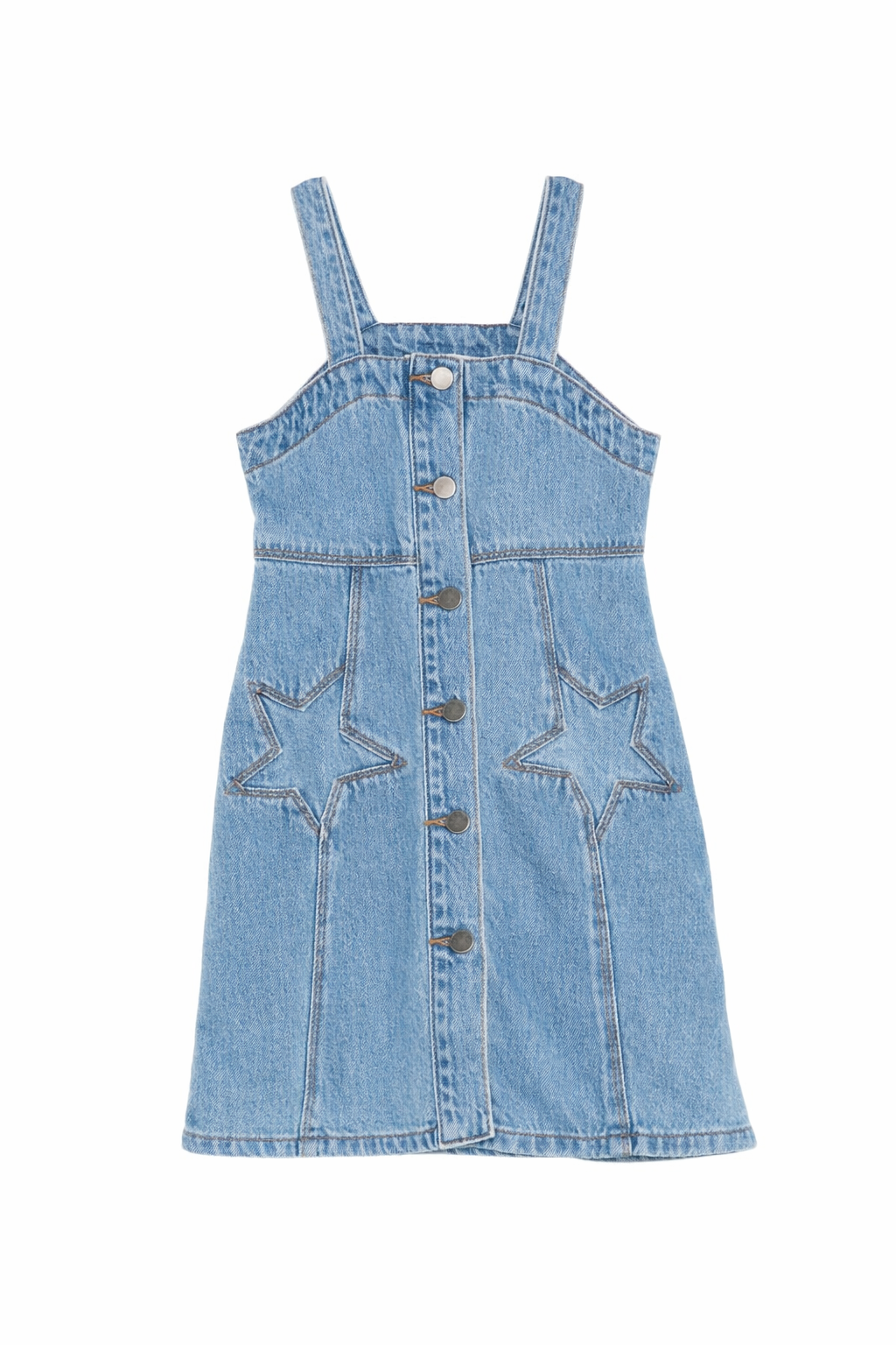 Abito per bambina Stella McCartney Kids in denim con dettaglio a stella TY1E92 Z0746 601 STELLA McCARTNEY KIDS 