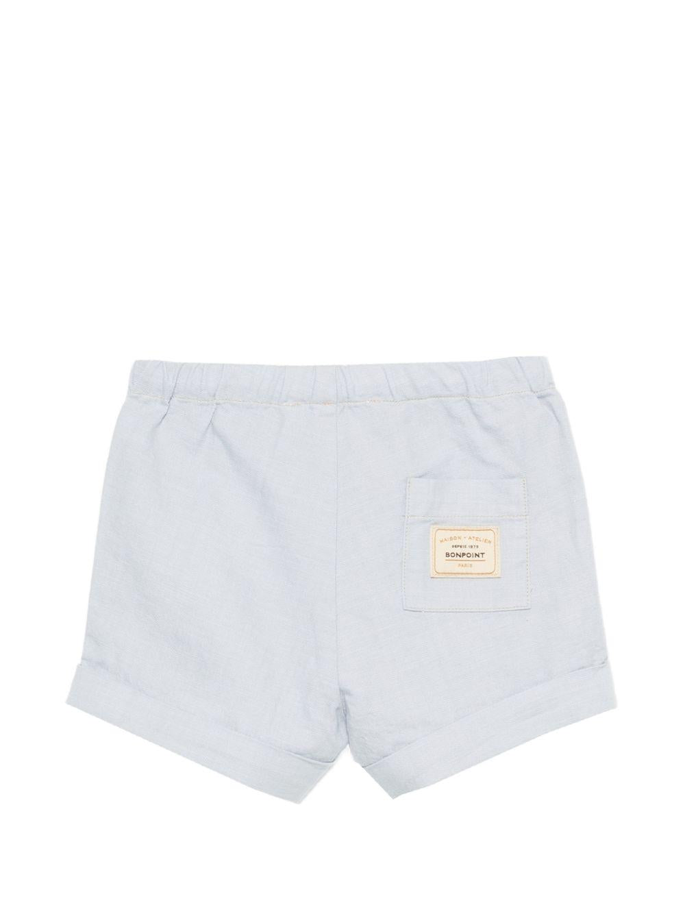 Shorts Ecady per neonato Bonpoint azzurro con toppa con logo S06YBEW00002 010 BONPOINT KIDS 