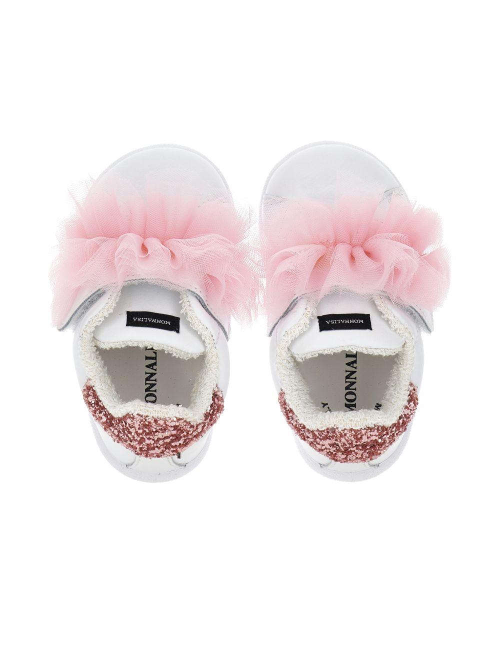 Sneakers per bambina Monnalisa rosa con dettaglio in tulle 83G012 7715 0190 MONNALISA KIDS 