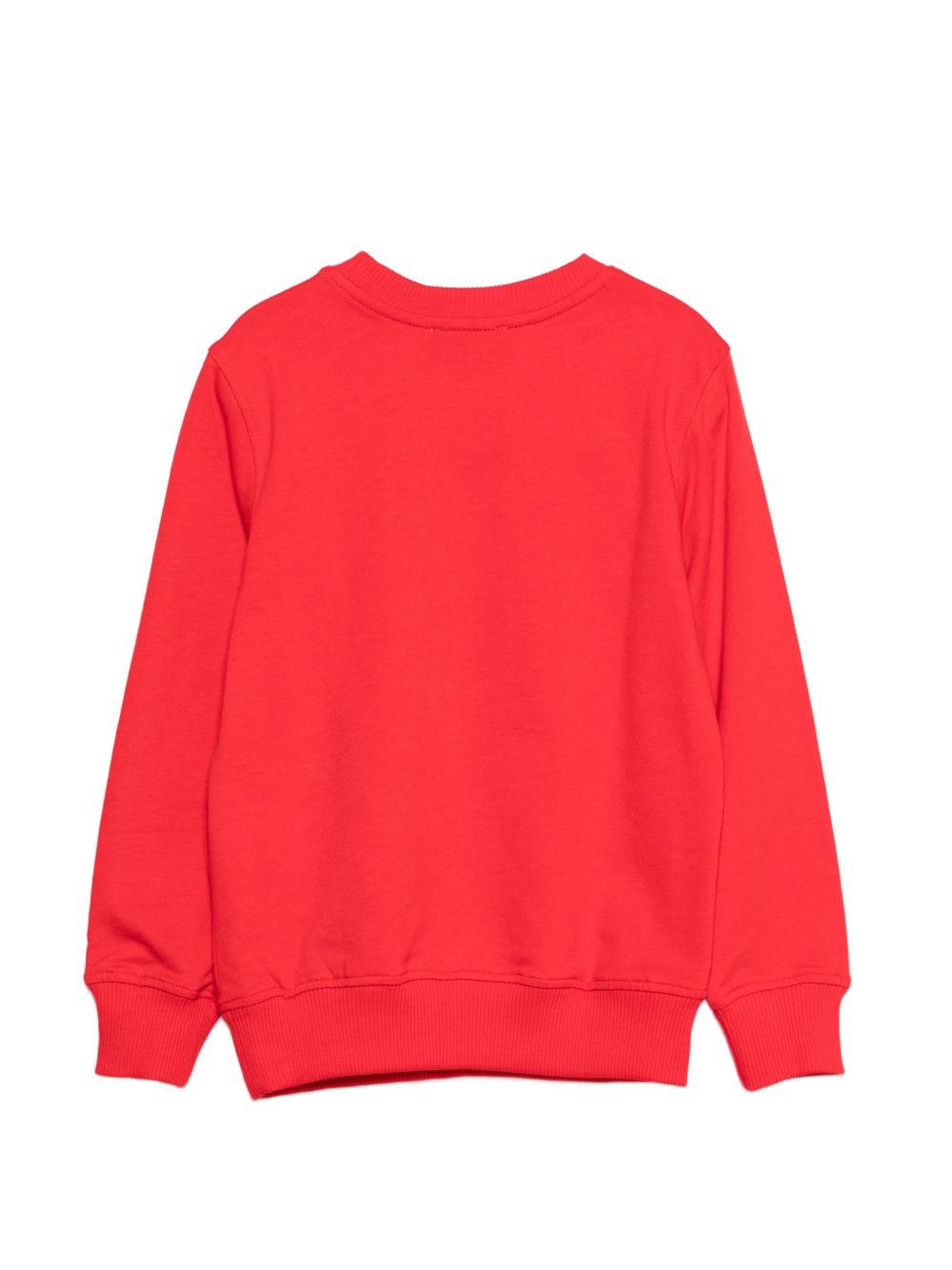 Felpa per bambini Moschino Kids rosso con applicazione Teddy Bear HUF09XLCA19 50109 MOSCHINO KIDS 