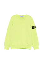 Felpa per bambino Stone Island Junior verde con toppa Compass L1S166100005S0040 V005F STONE ISLAND KIDS 