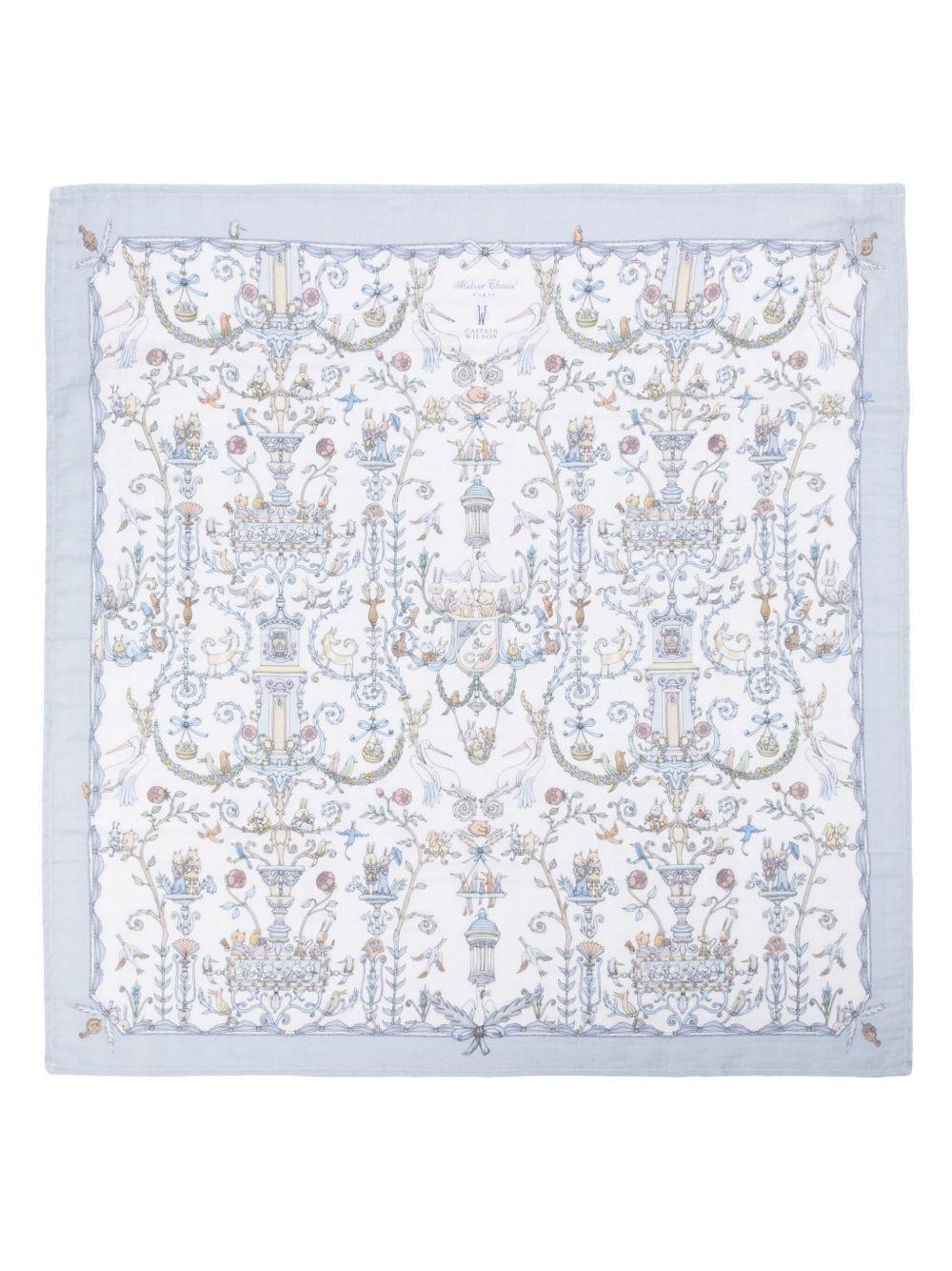 Coperta per neonato Atelier Choux azzurro con stampa all-over CA-CQ-TDJ B-U ATELIER CHOUX PARIS KIDS 