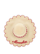Cappello estivo per bambina Monnalisa beige a righe 19G016 7075 0344 MONNALISA KIDS 