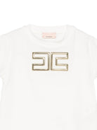 T-shirt per neonata Elisabetta Franchi La Mia Bambina bianca con dettaglio logo EGTS1070JE006 0115 ElISABETTA FRANCHI KIDS 
