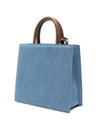 Borsa Shop Bag MC2 Saint Barth denim con logo frontale in metallo SHBM0001 00009L MC2 ST. BARTH KIDS 