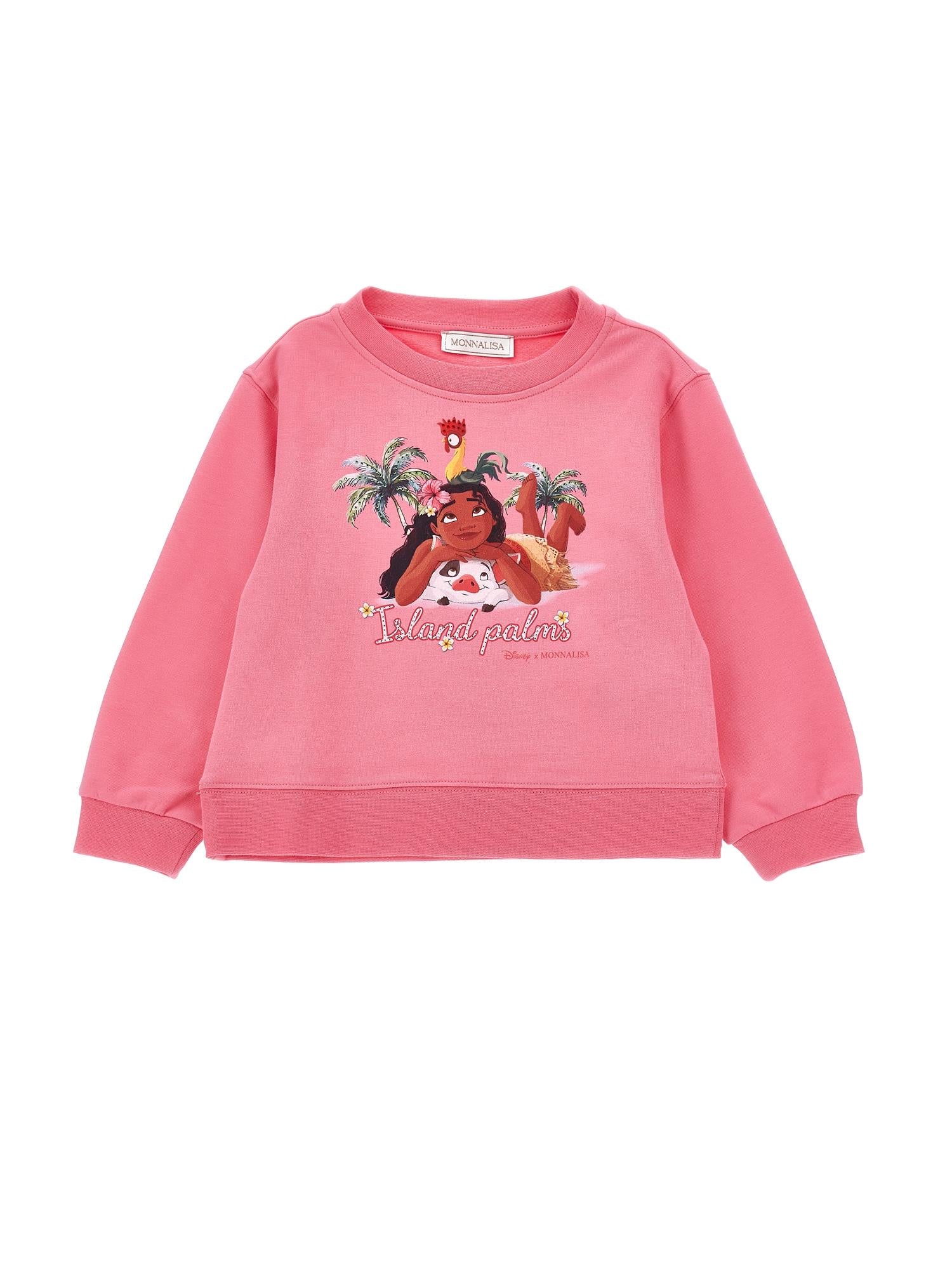Felpa per bambina Monnalisa x Disney rosa con stampa Oceania 19H629 8006 0093 MONNALISA 