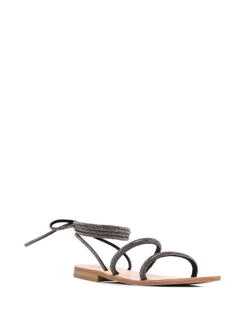 Sandali da donna MC2 Saint Barth nero con laccio alla caviglia WRSA001 00073H MC2 ST. BARTH 