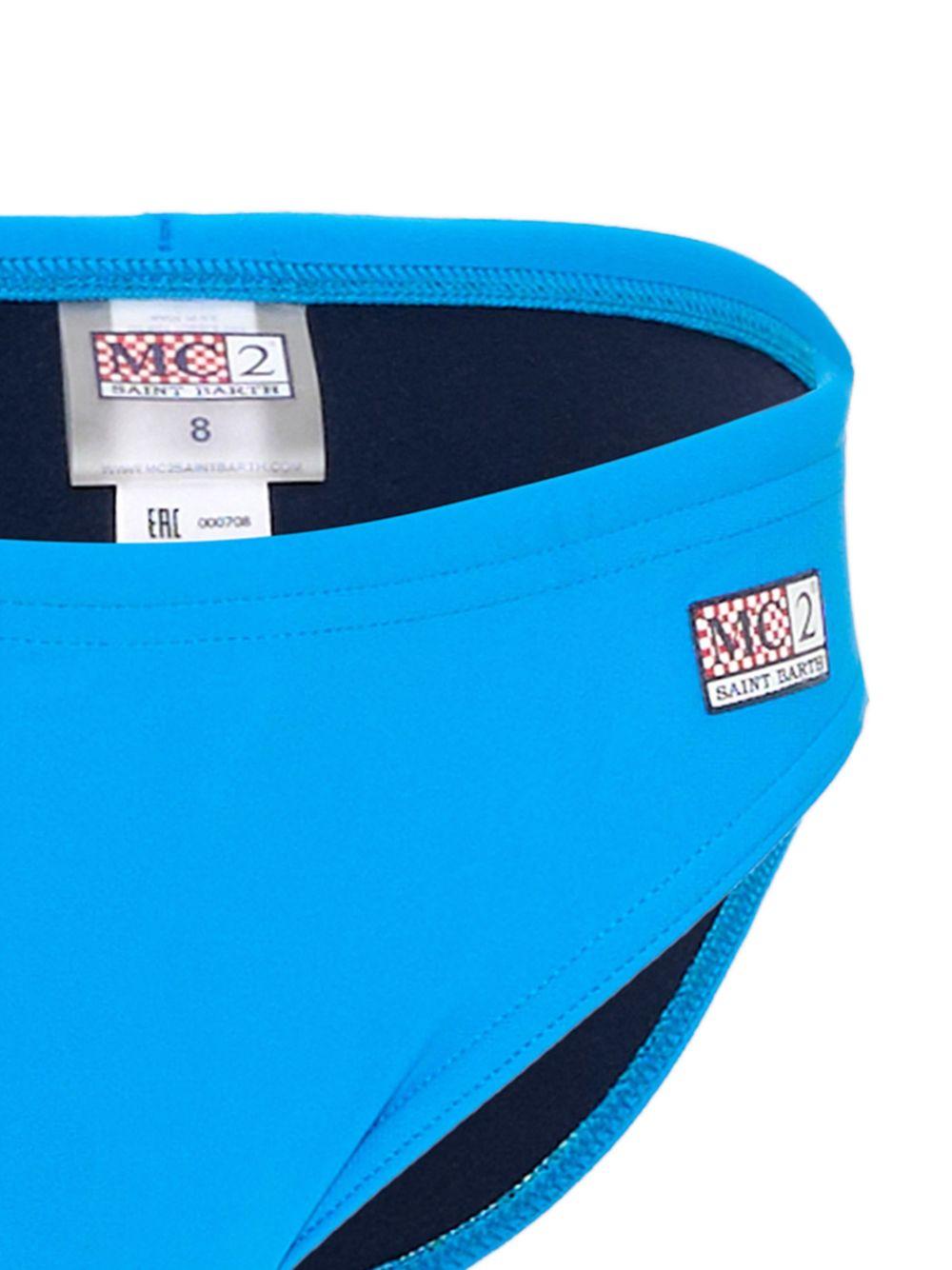 Costume da bagno per bambino MC2 Saint Barth Kids azzurro con logo BIL0001 00725L MC2 ST. BARTH KIDS 