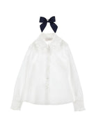 Camicia per bambina Monnalisa Kids bianca con colletto con ruches 18HANA 8153 9956 MONNALISA KIDS 