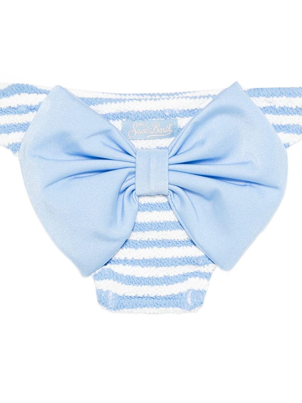 Costume per neonata MC2 Saint Barth Kids azzurro con design a righe MAD0002 02674L MC2 ST. BARTH KIDS 