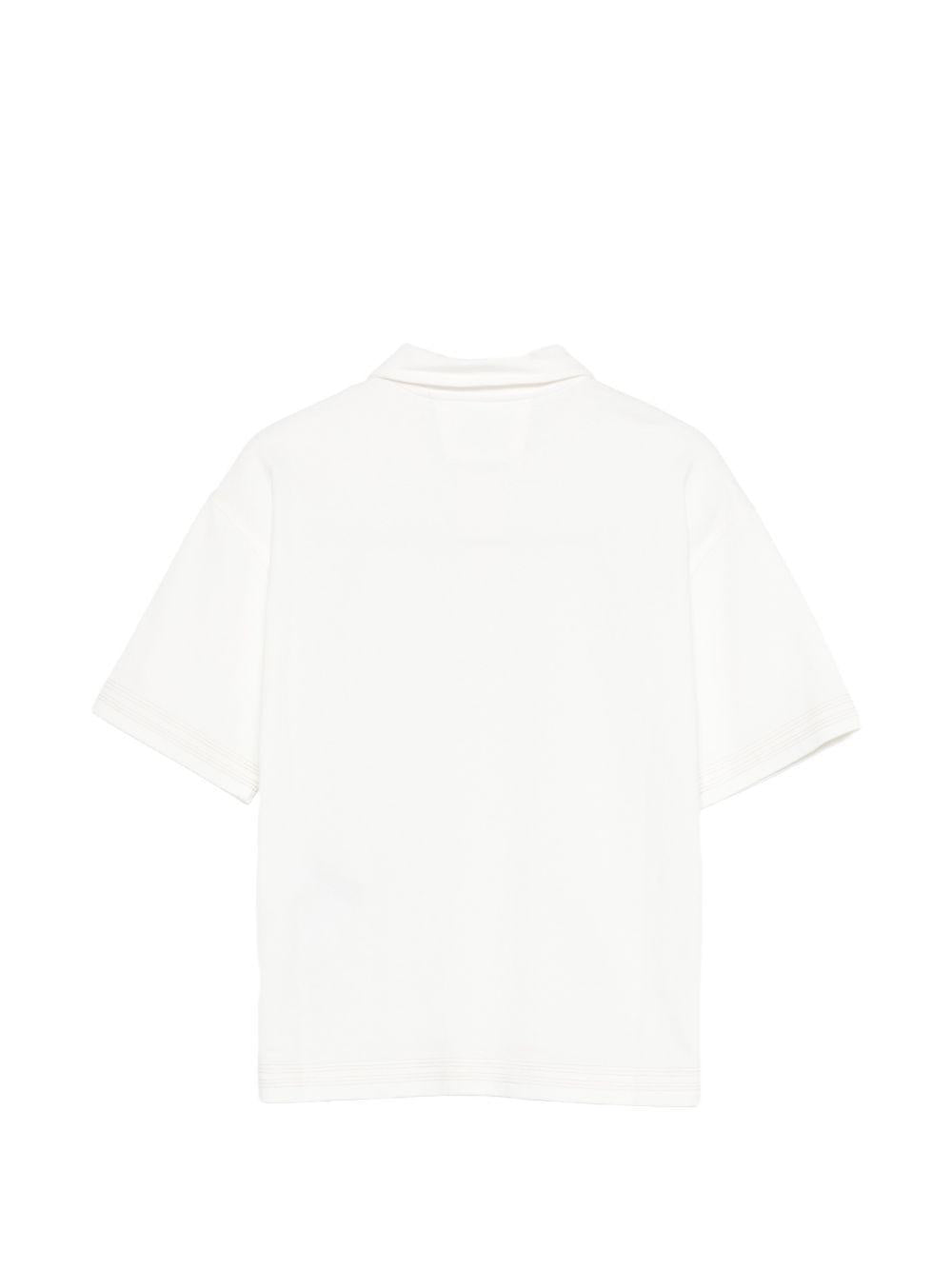 T-shirt per bambino C.P. Company Kids bianca con colletto stile polo CUM00XLAC04 10135 C.P.COMPANY KIDS 