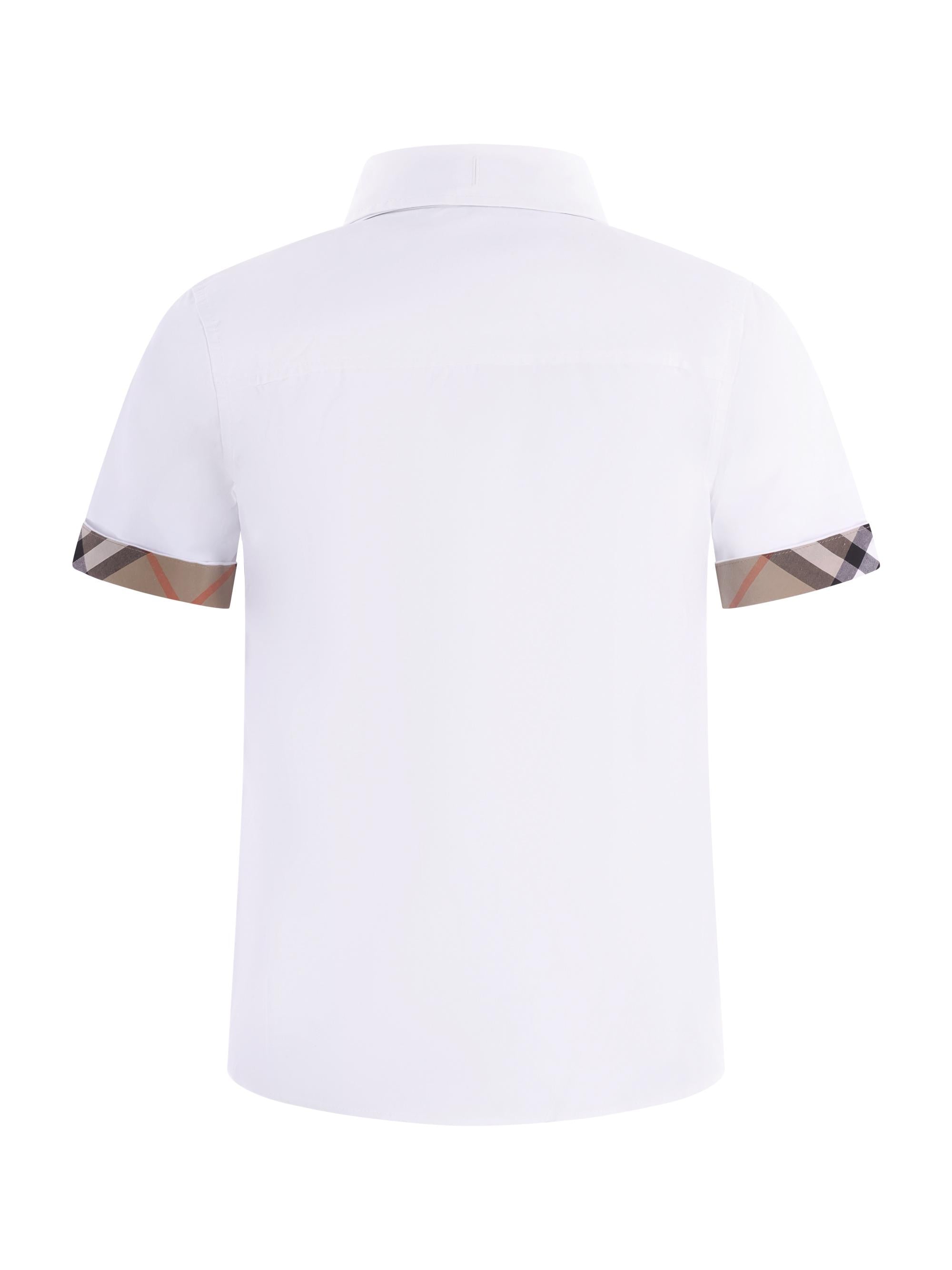 Polo per bambino Burberry Kids bianca con colletto a punta 8117167 A1464 BURBERRY KIDS 