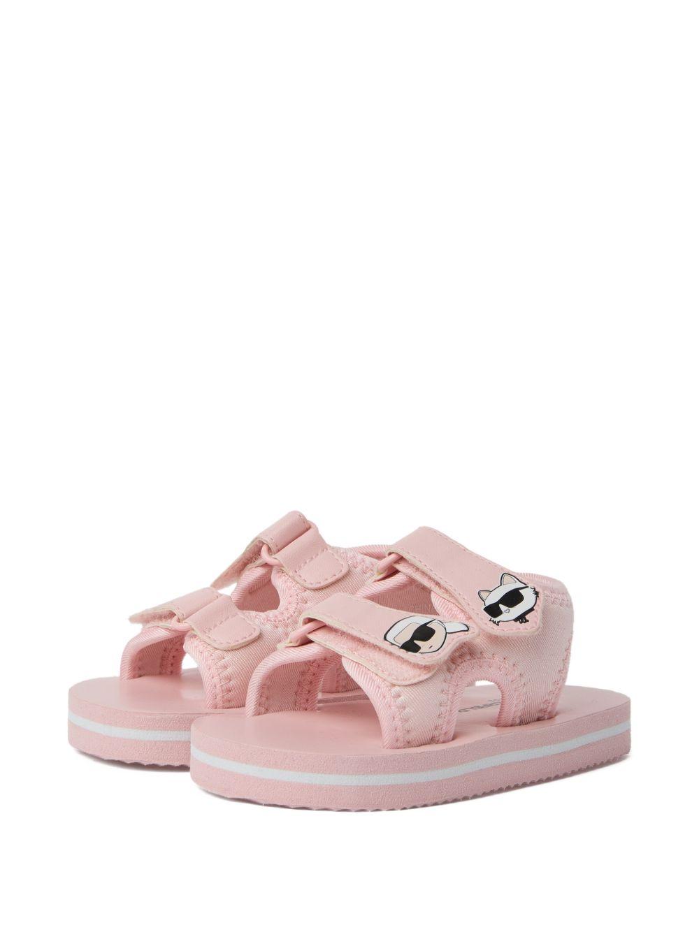 Sandali per bambina Karl Lagerfeld Kids rosa con applicazione-ikon Z31183 46F KARL LAGERFELD KIDS 