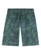 Shorts per bambino Lanvin Enfant verde con motivo a zig-zag N30393 U58 LANVIN KIDS 