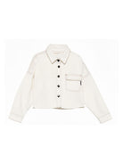 Giacca per bambina Palm Angels KIds bianca con cuciture a contrasto PGGE007S26FAB001 002 PALM ANGELS KIDS 