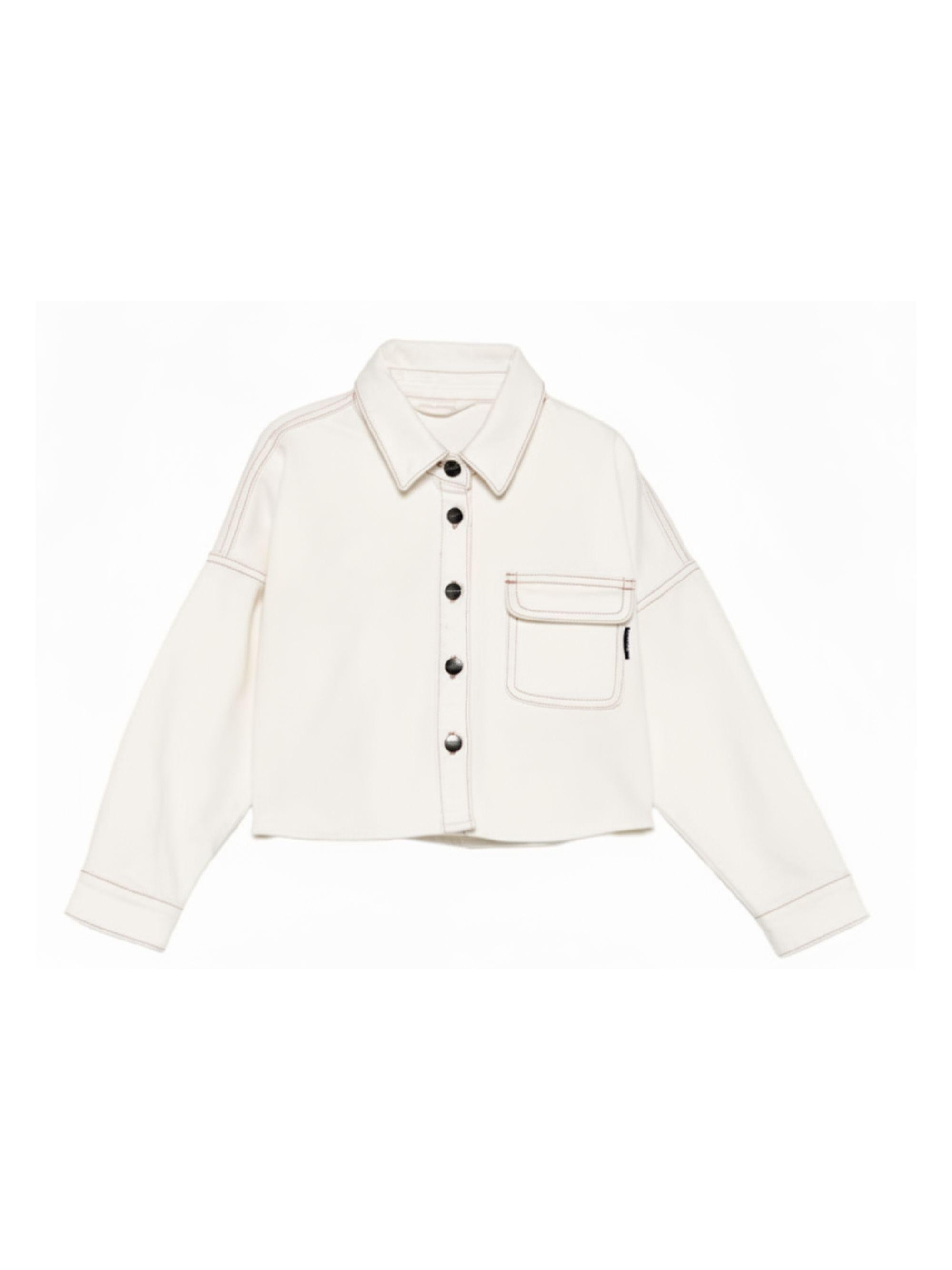 Giacca per bambina Palm Angels KIds bianca con cuciture a contrasto PGGE007S26FAB001 002 PALM ANGELS KIDS 
