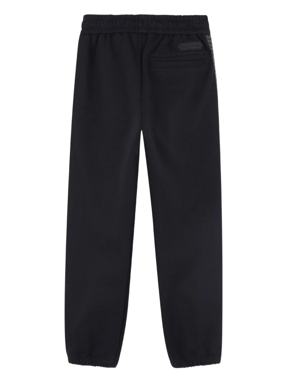 Pantaloni sportivi per bambino Lanvin Enfant nero con inserti N30301 09B LANVIN 