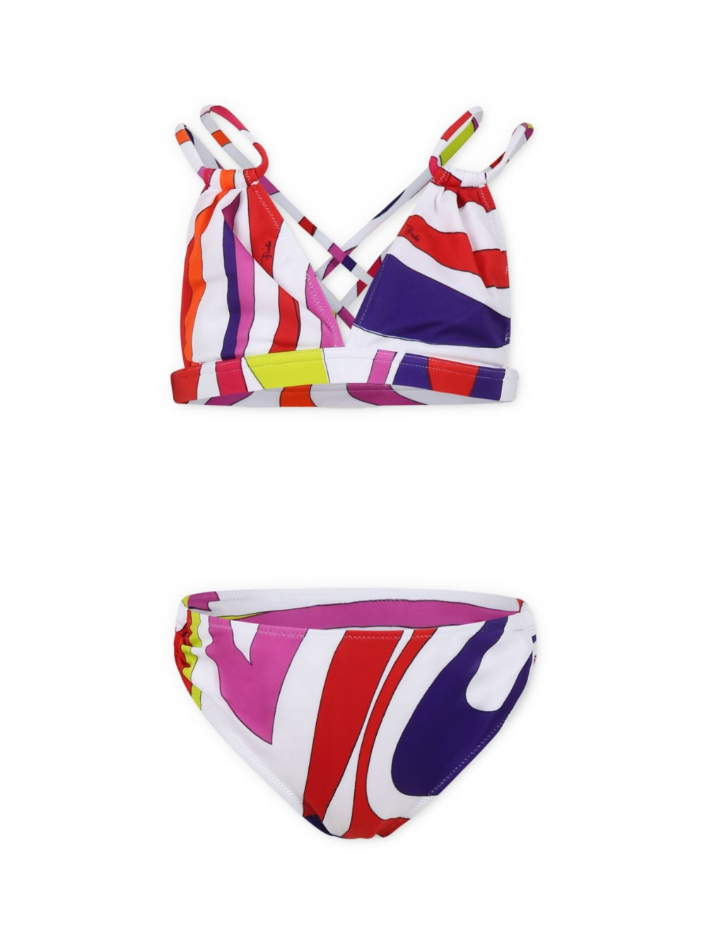 Bikini per bambina Emilio Pucci Junior multicolor con dettaglio con ruches e design classico PWCA29 J0281 101AR EMILIO PUCCI KIDS 