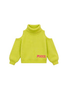Maglione per bambina Emilio Pucci Kids verde con logo ricamato sul davanti PZ9A00 Z2362 784 EMILIO PUCCI KIDS 