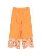 Pantaloni per bambina Stella McCartney Kids arancioni con orlo smerlato TY6E30 Z3459 465 STELLA McCARTNEY KIDS 