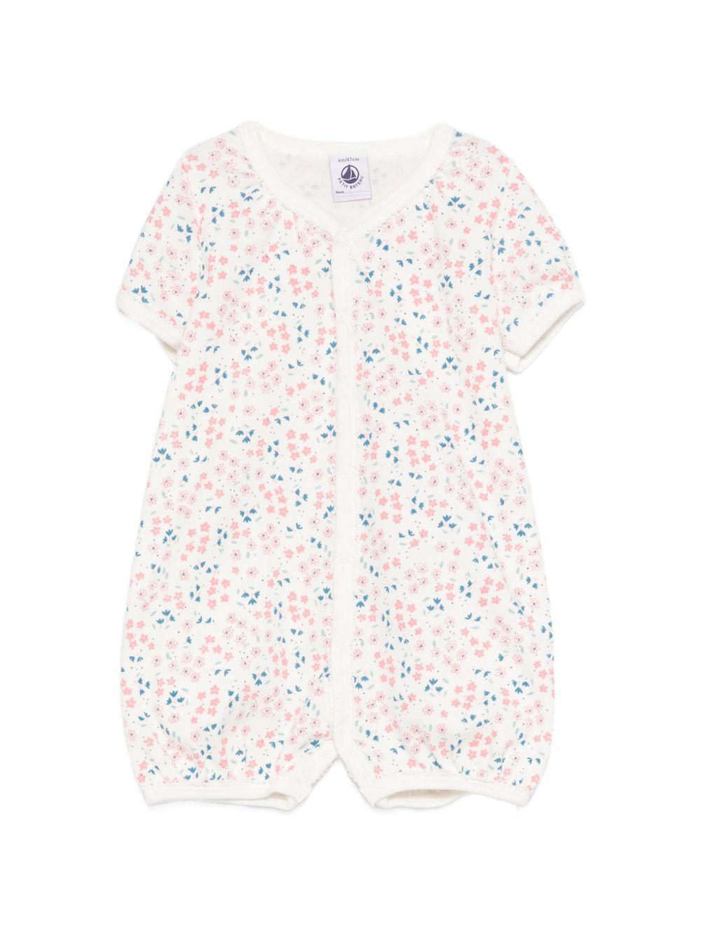 Tutina per neonata Petit Bateau bianca con stampa floreale A0FEQ 00 PETIT BATEAU 