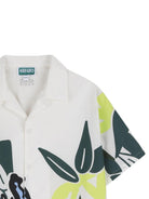 Camicia per bambino Kenzo Kids bianca con stampa grafica sul davanti K61625 117 KENZO KIDS 