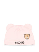 Set berretto e bavaglino per neonata Moschino Kids rosa con motivo Teddy Bear MUY09NLCA40 50209 MOSCHINO KIDS 