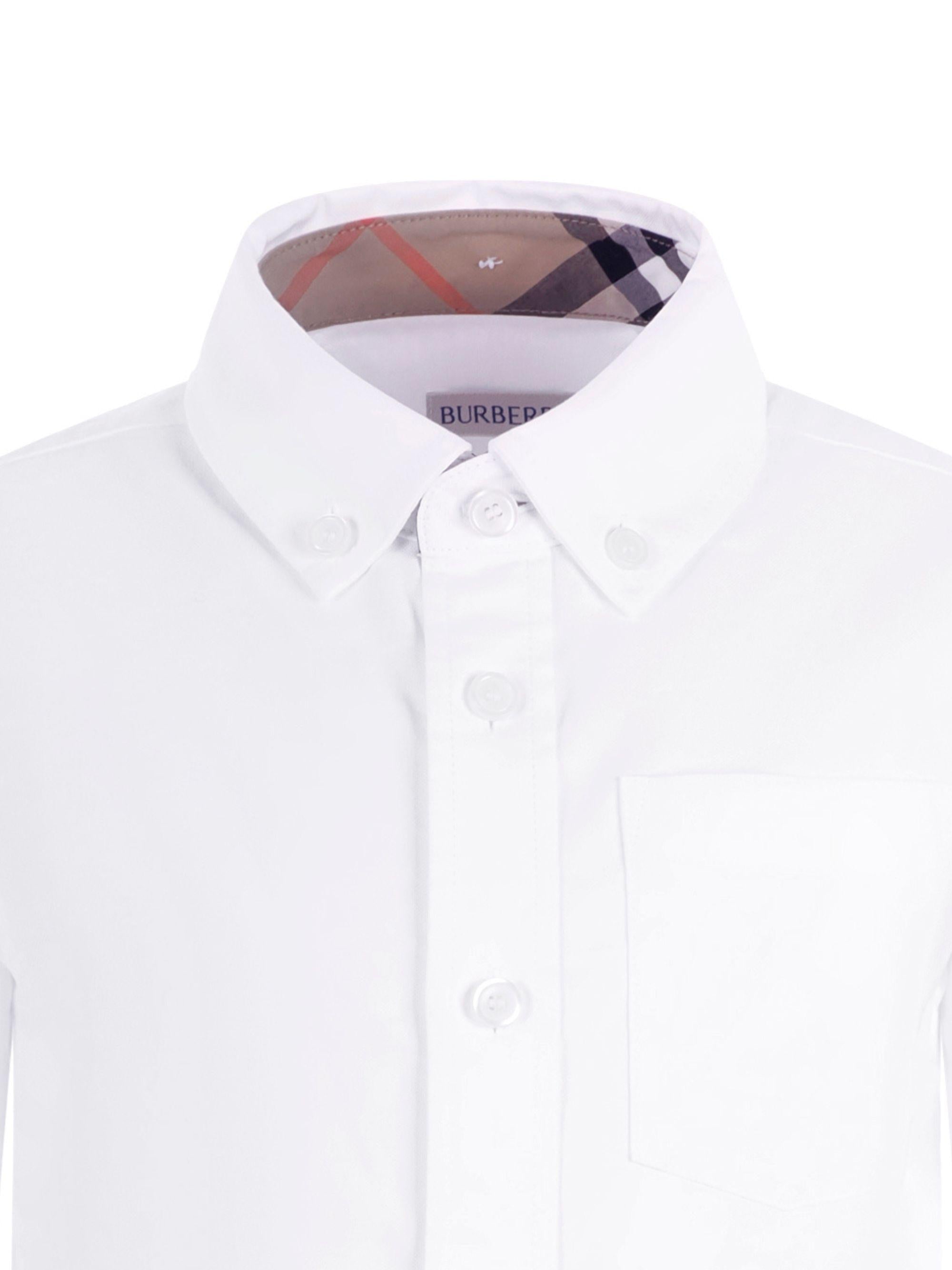 Camicia per bambino Burberry Kids bianca con colletto classico 8117168 A1464 BURBERRY KIDS 