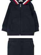 Tuta sportiva per neonato Moncler Enfant blu con cappuccio K29518M0000789AM3 778 MONCLER ENFANT 