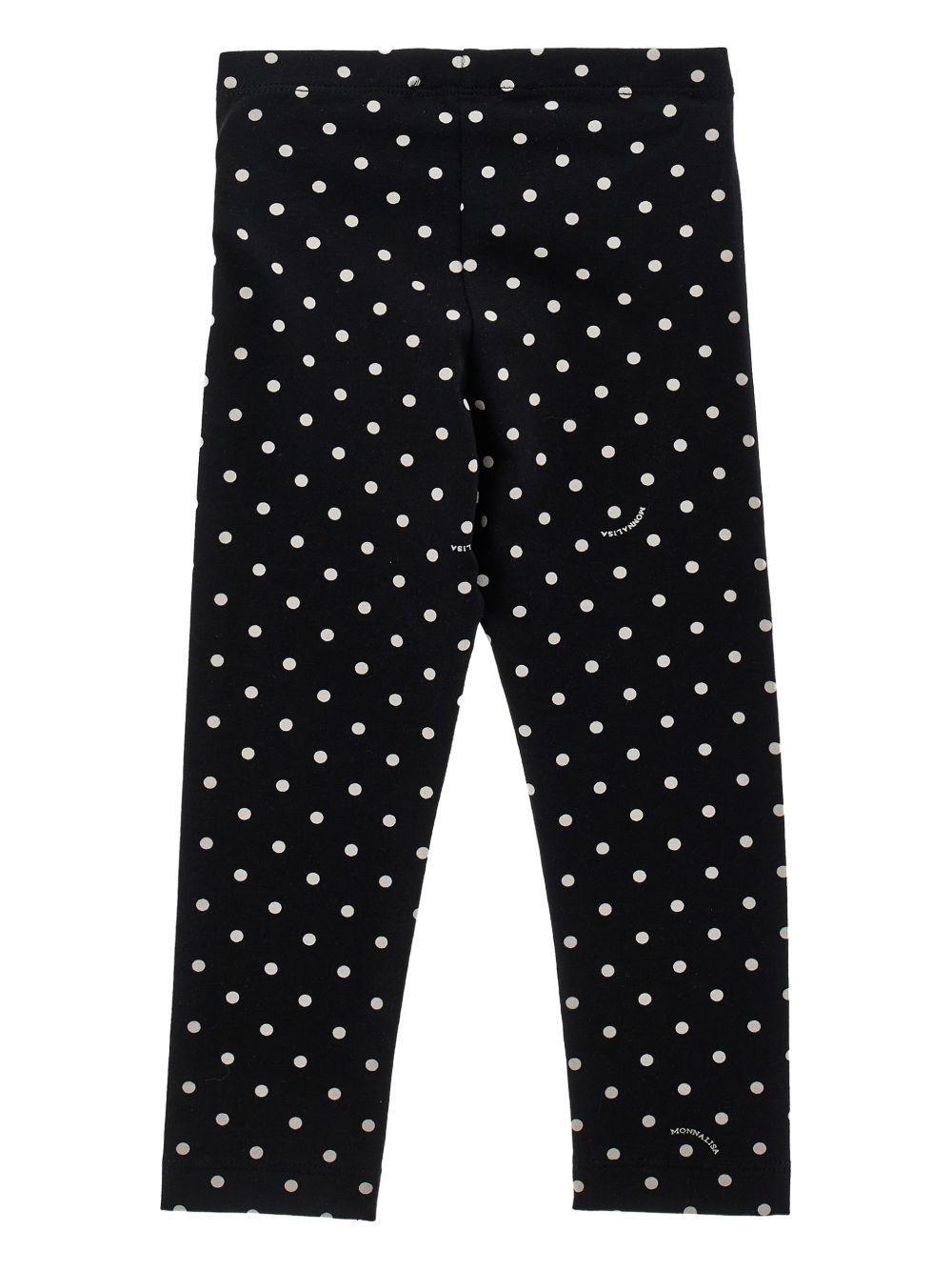 Leggings per bambina Monnalisa nero con motivo a pois 19G420NP 7750 5099 MONNALISA KIDS 