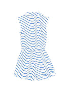 Tuta intera per bambina MSGM Kids bianca con motivo a onde blu S6MSJGJS278 130 MSGM KIDS 