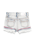 Shorts per neonata Monnalisa in denim con dettagli in pizzo 39E403 5020 0062 MONNALISA 