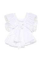 Blusa per neonata Alapage bianca con dettagli arricciati AL56B BIANCO A'LAPAGE KIDS 
