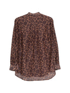 Camicia Brigitte per donna MC2 Saint Barth marrone con stampa animalier BRIG001 03498L MC2 ST. BARTH 