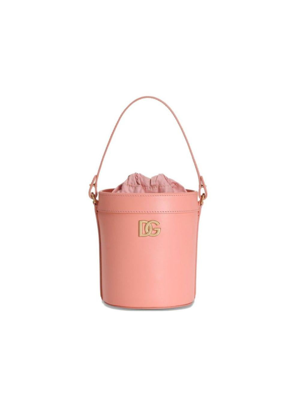 Borsa a secchiello per bambina Dolce & Gabbana Kids rosa con placca con logo EB0266 A1065 88438 DOLCE & GABBANA KIDS 