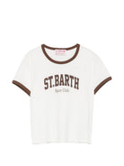 T-shirt da donna MC2 Saint Barth bianca con dettagli bordi a contrasto EMI0003 00306L MC2 ST. BARTH 