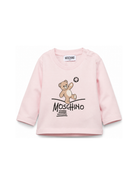 T-shirt per neonata Moschino Kids rosa con motivo Teddy Bear MOO014LAA20 50209 MOSCHINO KIDS 
