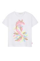 T-shirt per bambina Billieblush bianca con paillettes U21922 10P BILLIEBLUSH 