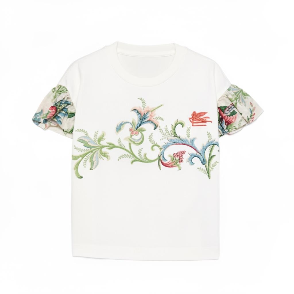 T-shirt per bambina ETRO KIDS bianca con stampa grafica GY8A51 Z3672 102 ETRO KIDS 