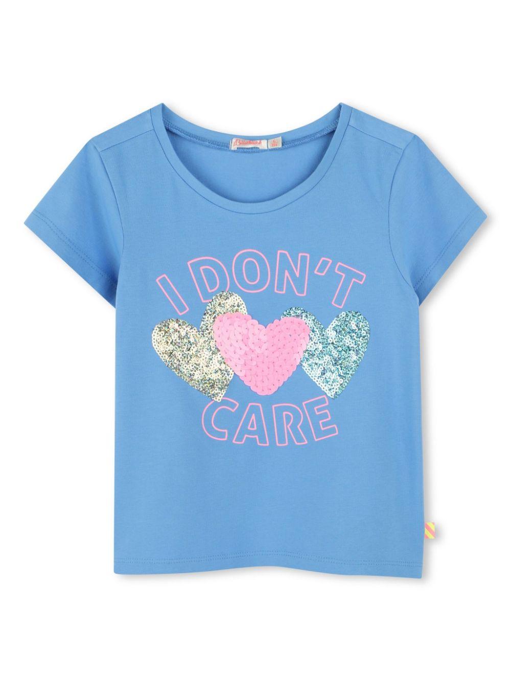 T-shirt con paillettes per bambina Billieblush blu con scollo rotondo U20923 784 BILLIEBLUSH 