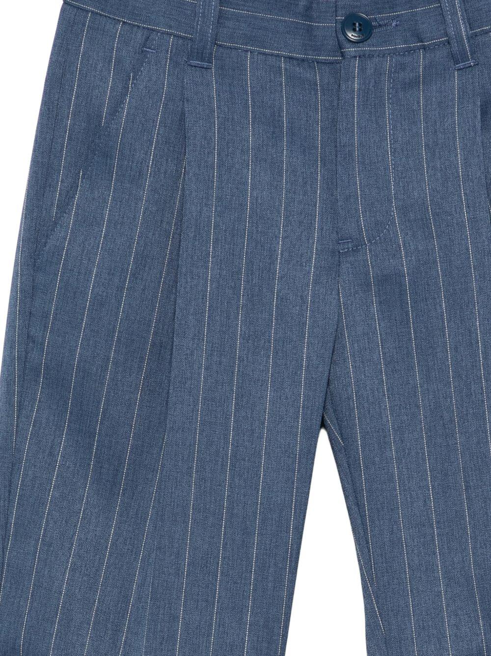 Pantaloni per bambino DONDUP Kids blu con motivo gessato DMPA1780TV117 4019 DONDUP KIDS 