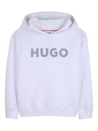 Felpa per bambino Hugo Kids bianca con logo sul davanti G01007 10P Hugo KIDS 