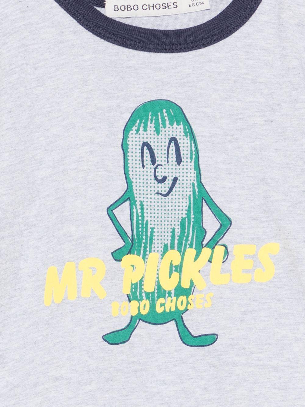 T-shirt per neonato Bobo Choses grigia con stampa Mr. Pickles B126AB017 041 BOBO CHOSES KIDS 