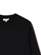 Felpa per bambini Lanvin Enfant nero con ricamo logo sul davanti N30401 09B LANVIN KIDS 