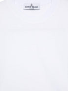 T-shirt per bambino Stone Island Junior bianco con ricamo con orlo dritto K1S162100007S0050 V0001 STONE ISLAND KIDS 