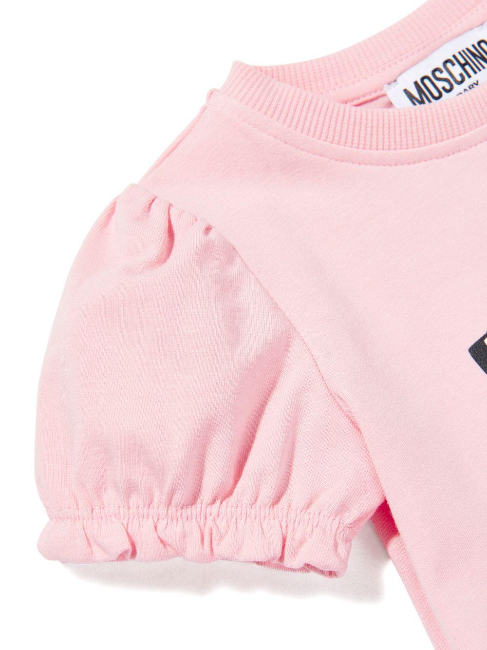 Abito per neonata Moschino Kids rosa con stampa Teddy Bear MAV0C7LBA00 50209 MOSCHINO KIDS 